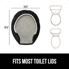 Toilet Seat Covers - 1'8" X 1'7" (Oval)+Black - View 2