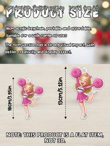 Personalized Acrylic Cheerleader Keychain, Customizable With Name, Year, Outfit Color, Cute Cartoon Cheerleader Design, School Spirit Memorial Gift, Keychain, Wallet, Backpack Pendant Decoration, Cheer Team Gift, Friend Gift, School Spirit Gift, Graduation Gift - Multicolor - View 2