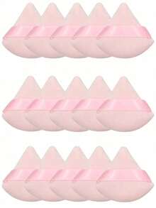 24pcs/15pcs/8pcs/3pcs Flocked Heart Makeup Sponge, Soft Fluffy Texture, Suitable Face & Body Powder Puff, Mixed Makeup Beauty Tools - 淺粉色 - 查看 2