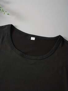 Women's Casual Crew Neck Short Sleeve T-Shirt Streetwear Creative Printed Patterns, Simple Design, Suitable  Top ForSoft And Comfortable,Sports And Fitness,It Is Also A Good Choice For Gifts To Relatives And Friends - 黑色4 - 查看 4