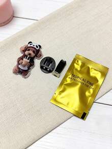1个2D可爱泰迪熊喝珍珠奶茶图案汽车空调出风口夹，时尚汽车内饰装饰配件 - 泰迪熊 - 查看 8