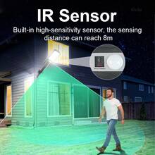 Brand New Solar Powered LED Outdoor Light With 3 Modes Motion Sensor, Waterproof IP65 Solar Powered Garden Light, Suitable For Rural Streets, Garages, Courtyards, Outdoor Wall Lamps - Black - View 3