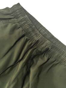 Pantalones de trabajo para mujer HIDKAT, cintura alta con cordón y cintura elástica con bolsillos, ligeros y transpirables - Verde - Ver 7