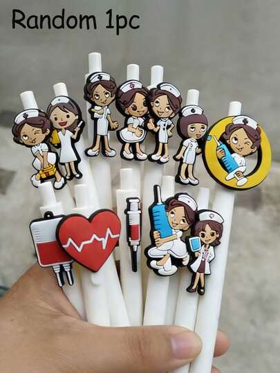 Nurse-Themed Ballpoint Pen, Suitable For Office And Hospital Use - Interesting Gift For Medical Workers, Students And Nurses, Writing Tool, Exclusive Nurse Pen, Vibrant Colors, Office Supplies