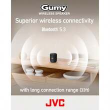 JVC - Altavoz inalámbrico portátil Gumy con Sonido Envolvente Bluetooth 5.3 Ligero Capacidad TWS USB-C hasta 15 Horas de duración de la batería - SPSG1BTB - Azul - Ver 3