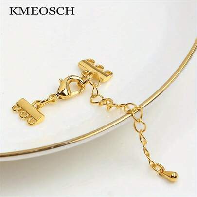 KMEOSCH Necklace Layering Clasps With Necklace Extender, Multi-Grooved Jewelry Clasps , Bracelet Necklace Stacking Extender Set, Jewelry Layer-By-Layer Accessory Clasp For Necklace Bracelet DIY Crafting, Secure Fastening With Multiple Attachment Points, Jewelry Making Supplies, Connectors For Jewelry Making
