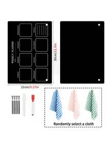 1pc Black Desktop Weekly Planner Board, Acrylic Erasable Memo Pad Desk Calendar Organizer - E-Black - View 14