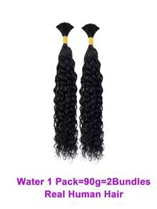 Human Braiding Hair For Boho Braids Water Wave Bulk Human Hair For Braiding No Weft Wet And Wavy Curly Human Hair Extensions 2 Bundles/Pack 90g Natural Color 32 Inch - SNatural - View 15