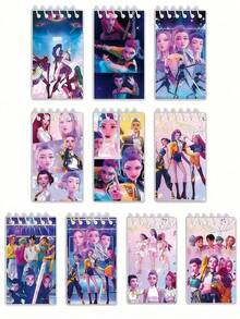 随机5本K-POP粉丝必备螺旋笔记本，可定制灵感螺旋装订，采用活力四射的K-POP设计，坚固耐用，内页用途广泛，可用于笔记、日记和收藏展示。 - 彩色 - 查看 5