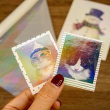 [No Adhesive] BOPP Holographic Precoated Film 22x500cm; Clear Waterproof Scratch-Proof Thermal Laminating Film Roll Compatible With Laminators For DIY Paper Crafts - 22cm*5m - View 9