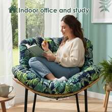 Rocking Chair Cushion,Waterproof Wicker Egg Chair Replacement Pad, Hammock Chair Pad, Oversized Multifunctional Wicker Egg Lounge Chair Soft Cushion,Thick Papasan Seat Cushion With Ties For Indoor & Outdoor Patio, Porch, Balcony, Garden Patio Outdoor Rocking Chair Living Room, Comfy Modern Cozy Lounge Rocker Chair Cushion For Balcony Porch Patio - 綠色 - 查看 6
