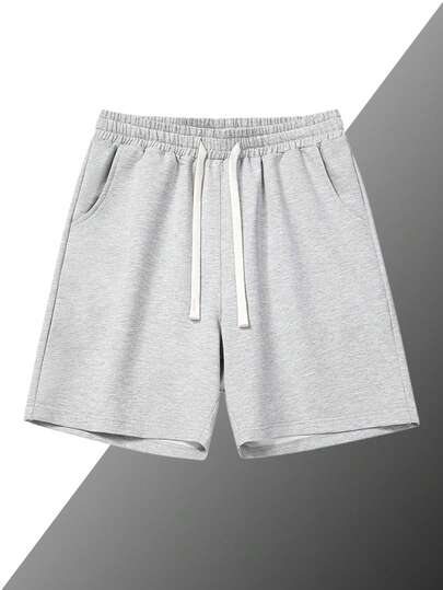 男士针织运动短裤，宽松休闲运动短裤，适合跑步、慢跑、健身房锻炼，夏季穿着