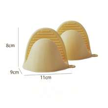 Thickened Heat-Resistant Gloves For Kitchen Use, Designed To Prevent Burns When Handling Microwave Ovens, Air Fryers, And Other High-Temperature Appliances, Made Of Silicone And Resistant To High Temperatures - Multicolor - View 2