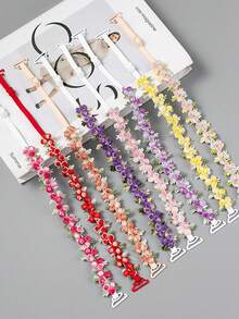 彩色花朵蕾丝文胸肩带 刺绣花朵内衣替换肩带 性感搭配文胸肩带 可暴露漏尿内裤肩带 连衣裙背心细肩带 隐形无痕文胸肩带 - 彩色 - 查看 4