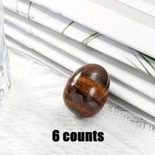 6/12 Pcs Natural Crystal Healing Stones Set - White Crystal, Rose Quartz, Tiger's Eye, Yellow Jade, Golden Swan, And Watermelon Red Gemstones For Home Decor, Meditation, Energy Healing, And Gift - Multicolor - View 16