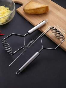 1 pieza Prensador de patatas de acero inoxidable, machacador multifuncional de frutas y verduras, accesorio de cocina práctico para hacer puré de patatas - Multicolor - Ver 7