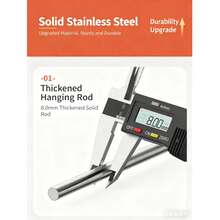 8mm Solid Stainless Steel Kitchen Hook: Drill/Drill-Free Dual-Use, 12cm Adhesive Rack For Tableware, Pot Lids & Towels - Silver - View 7