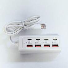 WOWSSYO 黑白多功能延长线充电器 8 合 1 集线器 25W 黑/白适配器 4 个 USB 端口 + 4 个 Type-C PD 快充端口 电源集线器 快速充电 Type-C 多功能插头/多输出端口 USB 适配器 USB-C 集线器 USB 集线器/多端口集线器 兼容笔记本电脑、手机、平板电脑和其他设备 女士节礼物 - 彩色 - 查看 11
