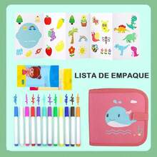 Tablero de Dibujo Portátil para Niños, Pizarrón de Dibujo Borrable de DIY con Tablero de Copia Transparente de una Página, Juguetes de Aprendizaje Temprano para Regalo, Bolígrafos de 12 Colores, Rosa,40968848 - Rosa Fucsia - Ver 6