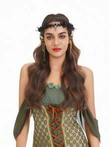 Black Elf Flower Crown - Gothic Raven Skull Headpiece, Witch Headband, Dark Fairy Halo, Suitable For Witch Aesthetic, Role-Play, Renaissance, Gothic Wedding, Photo Shoot - Multicolor - View 3