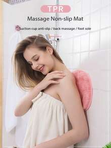 1pc Silicone Shower Scrubber, Multi-Functional Slouchy Exfoliating Back Brush With Non-Slip Suction Cup - Body & Foot Massager Brush For Bathing Cleaning, Non-Slip Bath Mat Foot Scrubber - Two-in-one - View 4