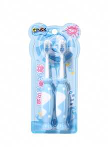 Set de 2 cepillos de dientes en forma de caramelo para niños, con cerdas extra suaves, adecuados para dientes sensibles durante la dentición, cepillo de dientes para niños - Multicolor - Ver 12