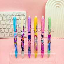 12pcs KPOP Magic Hunter Group Plastic Stickers, 0.5mm Water-Based Erasable Pens Set, Press To Use As Signature Ballpoint Pens - Random Style - View 6