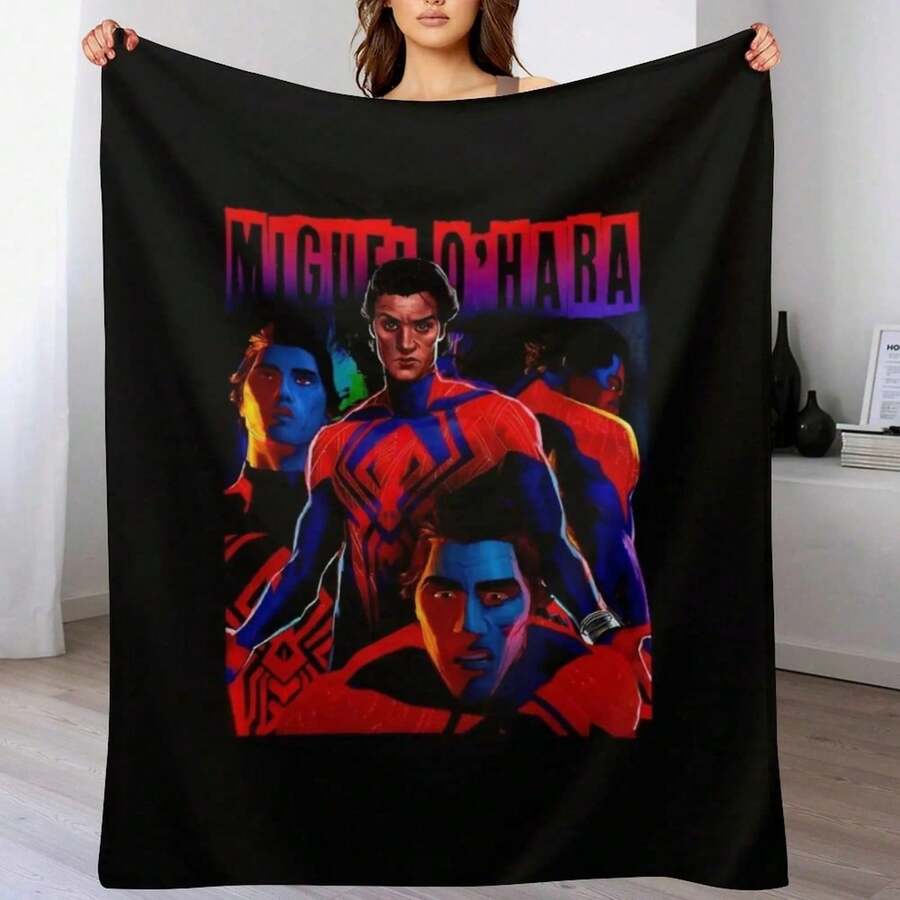 Miguel O'Hara Classic Throw Blanket Decorative Sofas Valentine Gift Ideas Heavy To Sleep Stuffeds Blankets - Black - View 1