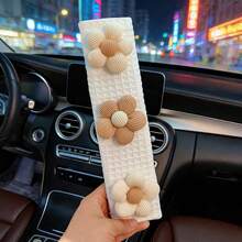 2pcs/1pc Car Shoulder Protection DIY Flower Car Seat Belt Cover Four Seasons Universal Comfortable Anti Pinch Protective Pad Cover - Cloth Flowers - View 5