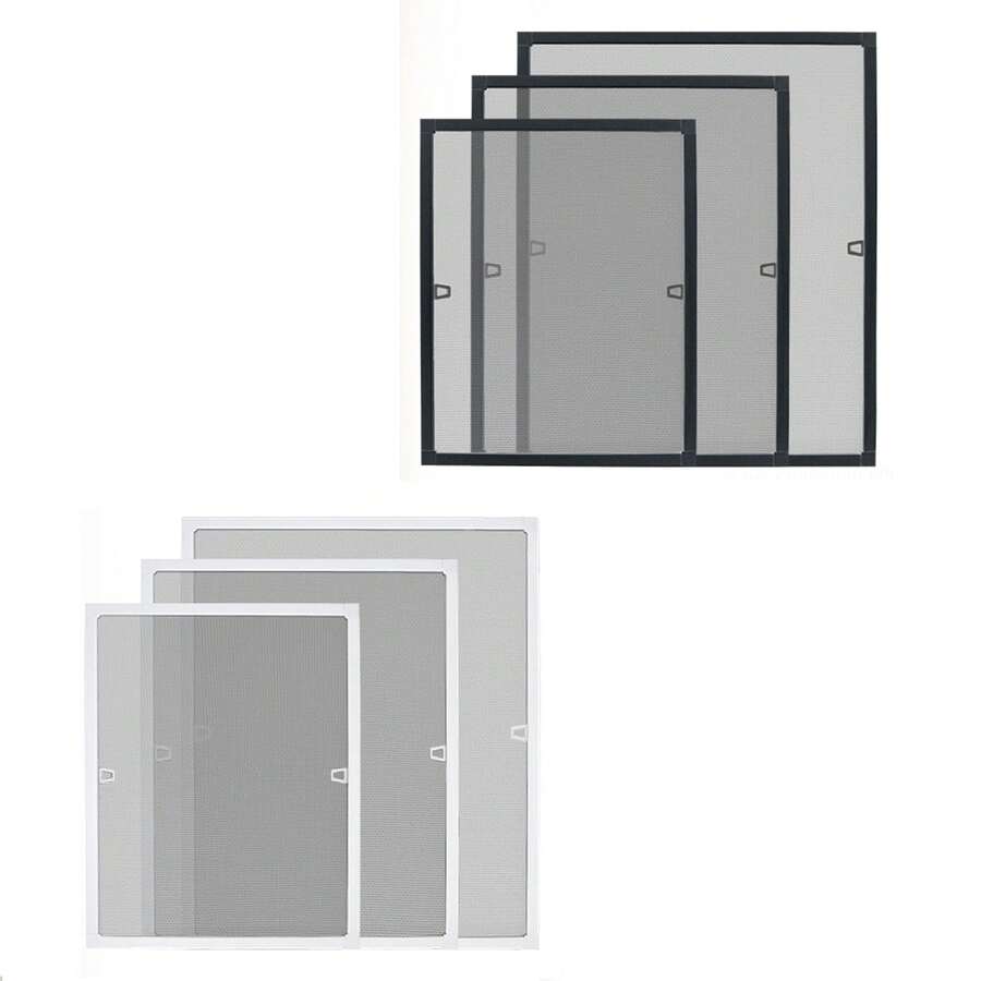Window Screen, Stretched Frame, Made Of Aluminum And Fiberglass, White/Anthracite Frame - 1PC - View 1