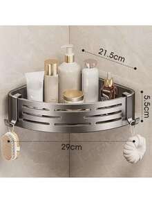 1 Piece Bathroom Storage Patch/Suction Cup Triangle Storage Rack Toilet Supplies Storage Punch-Free Wall-Mounted Bathroom Rack - Multicolor - View 7