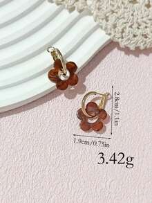 LADYCOCO 1 Đôi bông tai mặt dây chuyền hình năm cánh bằng acrylic thời trang, phù hợp cho nữ, tuyệt vời cho các buổi hẹn hò, tiệc tùng, làm quà tặng, biểu tượng cỏ ba lá. - Nhiều màu H - Xem 3