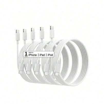 1pack/2 Pack Apple MFi Certified Charger Cable, Lightning To USB Cable 2.4A Fast Charging,  Long Charger /11Pro/11Max/X/XS/XR/XS Max/8/7/6 White