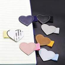 1pc Heart-Shaped Faux Leather Pen Holder, Designed For Notebooks, Diaries, Planners And Tablet Sleeves. This Self-Adhesive Pen Case Comes With An Elastic Band, Suitable For Pencils, Styluses, Book Pages, Laptop Pens And Apple Pencil, Making It A Perfect Gift For Wedding Anniversary Or Valentine's Day! - Multicolor - View 7