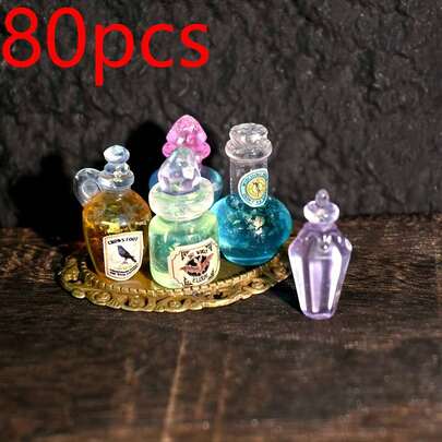 80 Pieces Of Miniature Magic Bottle Ornaments, Easter Gifts, Christmas Gifts, Simulation Magic Bottles, 1/6, 1/12 Dollhouse Dolls, Doll House Accessories, Toy House Decorations, Model House Accessories, Shooting Props, Miniature Landscape Ornaments Miniatures Decorations, Small Gifts, Giveaways, Home Ornaments.