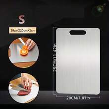 3pcs Stainless Steel Cutting Board Set, Double-Sided Chopping Board, Hygienic & Durable Non-Stick Cutting Board For Meat, Vegetables, Fruits - Silver - View 10