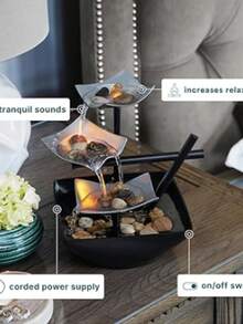 HoMedics WFL-SLVS Envirascape plateado Suspensión para iluminado Relajación fuente - 1PC - Ver 4