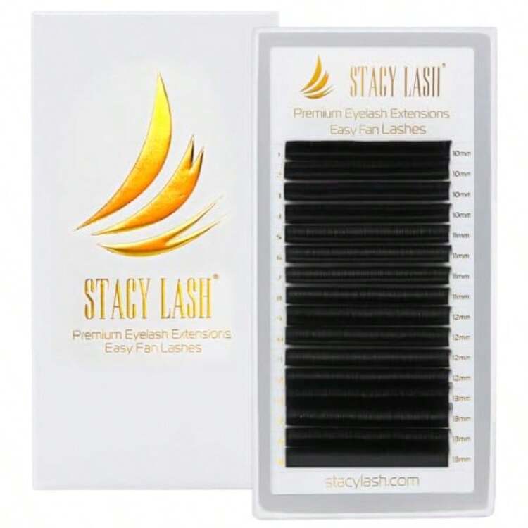 Set de Pestañas de Volumen Easy Fan con Curva B, Bandeja de 16 Filas para Efecto 3D 4D 5D 6D 7D y 10D, Insumos Profesionales para Lashistas - MEZCLA 1013 mm - Añade 2