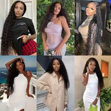 Uveous Deep Wave Lace Front Wigs Human Hair 200% Density 13x4 HD Transparent Deep Wave Frontal Wigs Human Hair With Baby Hair Natural Color Halloween Season - 自然色 - 查看 9