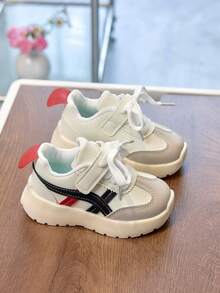 1 đôi giày thể thao trẻ em màu đen mới, giày casual thời trang cho bé trai có khóa dán, giày chạy bộ cho bé gái học sinh. - màu đen - Xem 4