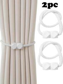 2 piezas de sujetacortinas magnéticos, con cordón trenzado talla grande grueso y imanes fuertes, múltiples opciones de color, adecuados para fijar cortinas - 2pcs - Ver 15