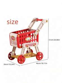 1pcs Boys And Girls Game Toy Shopping Cart, Walker, Double Storage, Large Capacity, Preferred Material, Exercise Children's Shopping Ability, Experience The Joy Of Shopping, Simple Assembly Suitable For Playing House, Holiday Birthday Party Gifts, Christmas And Halloween Ideal Gifts - 彩色 - 查看 7