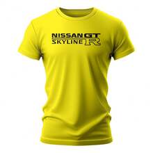 Luxury Casual T-Shirt Nissan Skyline GT-R R34 Ref: 360 - Yellow - View 2