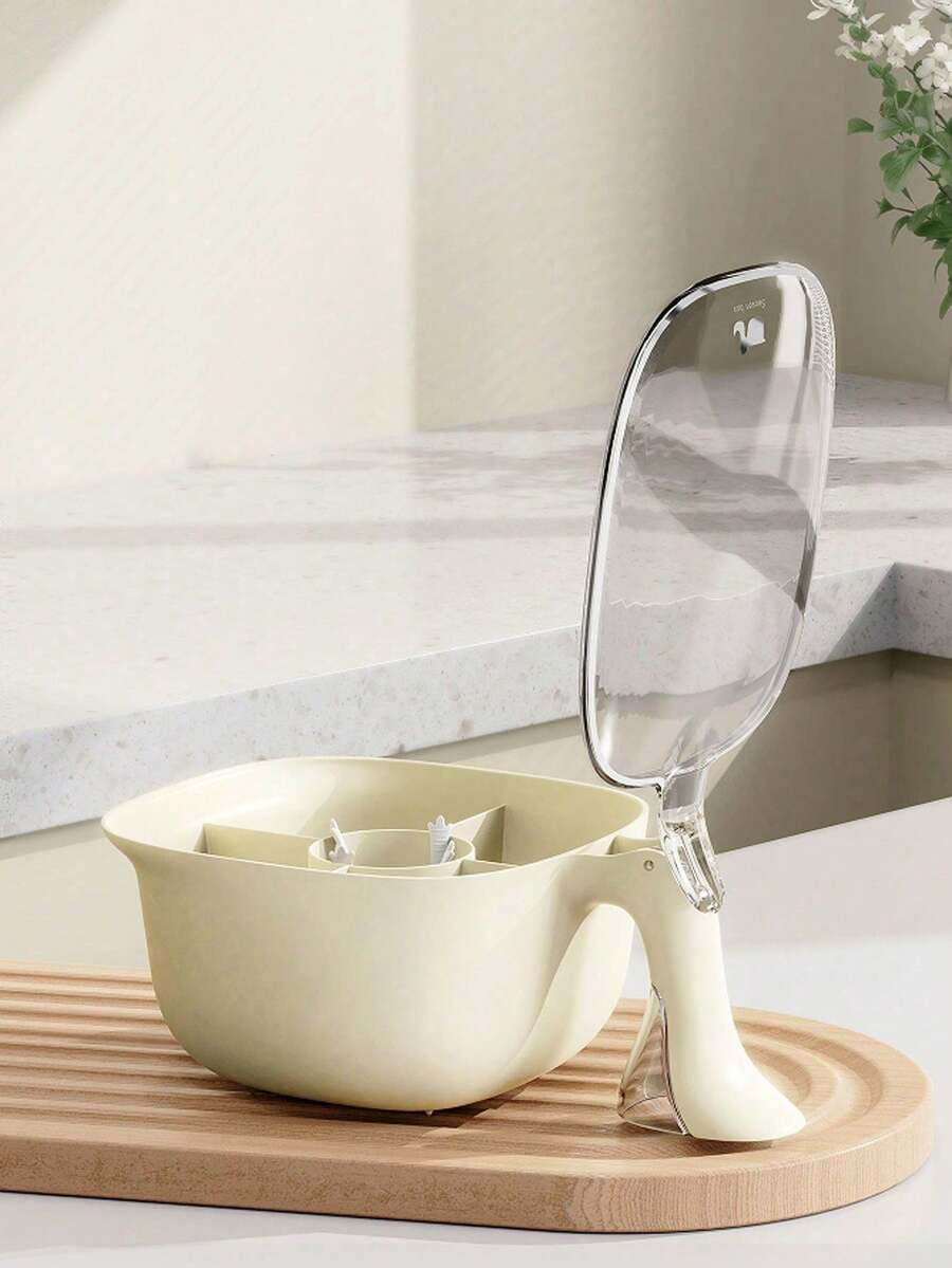 1pc 4-Grid Kitchen Seasoning Box, Household Condiment Jar Set, Integrated Spice, Salt, Sugar Storage Containers - Multicolor - View 1