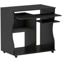 Custer Desk With Keyboard Tray, Shelf, Black PC Desk 80 X 48 X 75 Cm