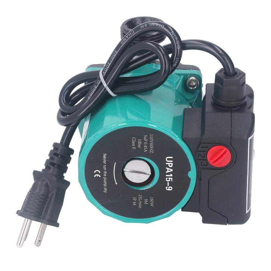 Bomba circuladora de agua de 160 W, funcionamiento silencioso, 3 velocidades conmutables, bomba de refuerzo de circulación de agua para calentador de agua solar y caldera. - Tipo de Enchufe A USA (110-127V) - Ver 1