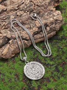 1PC New Retro Sun Calendar Mysterious Ancient Mayan Disc Pendant Necklace Men's Lucky Fashion Jewelry - Fashion - View 8