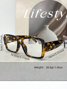 新款时尚百搭双梁方形个性化眼镜，日常复古女式街头风眼镜，高品质日常度假海滩简约休闲复古眼镜 - 彩色 - 查看 9