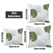 MEMNUN 4件套绿色简约线条抽象叶子蒲公英印花抱枕套【不含枕芯】，尺寸：17.7*17.7英寸（45*45厘米）/19.69*19.69英寸（50*50厘米）/15.75*15.75英寸（40*40厘米），【单面印花】“祝福这个家 & 家，甜蜜的家”温馨绿植装饰沙发靠垫套 - 彩色 - 查看 3