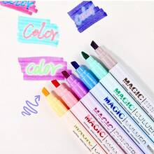 6-12 Colors Student Eye-Protecting Double-Headed Fluorescent Highlighter Pens & DIY Holiday Cards, Easy To Write, Vibrant Colors, Back To School Essential Highlighter Set - Sets - View 3